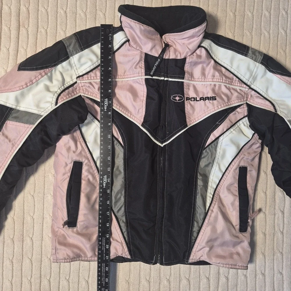 Polaris Snowmobile Jacket Girls Pink Black Colorblock Winter Racing Coat M